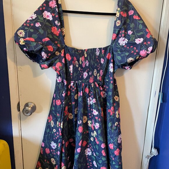 Hill House Matilda Dress In Navy Peony - Picture 5 of 7